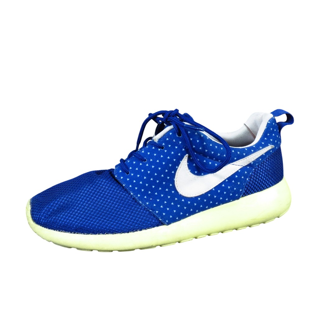 Nike Roshe Run Women Athletic Sneaker Size 7.5 Casual Blue White Lime Green